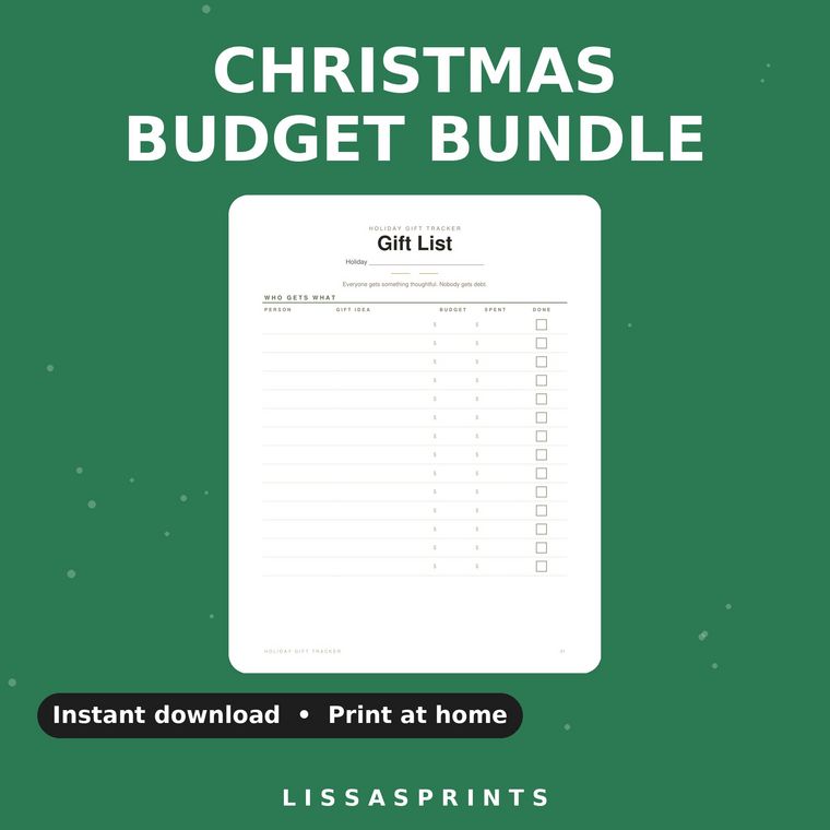 Christmas Budget Bundle — LissasPrints printable cover