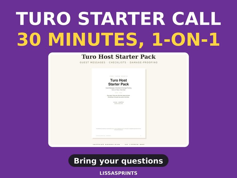 Turo Starter Call — 30 minutes, one-on-one with Melissa